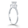 Load image into Gallery viewer, 14k White Gold Diamond Halo Collar Engagement Ring