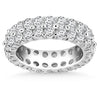 Load image into Gallery viewer, 14k White Gold Double Band Round Diamond Eternity Ring