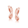 Load image into Gallery viewer, 14k Rose Gold Italian Twist Hoop Earrings (5/8 inch Diameter)