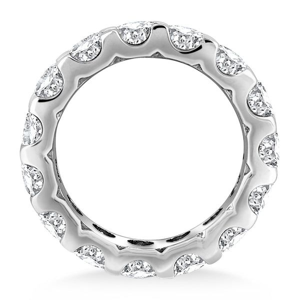 14k White Gold Round Diamond Studded Eternity Ring