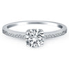 Load image into Gallery viewer, 14k White Gold Classic Diamond Pave Solitaire Engagement Ring