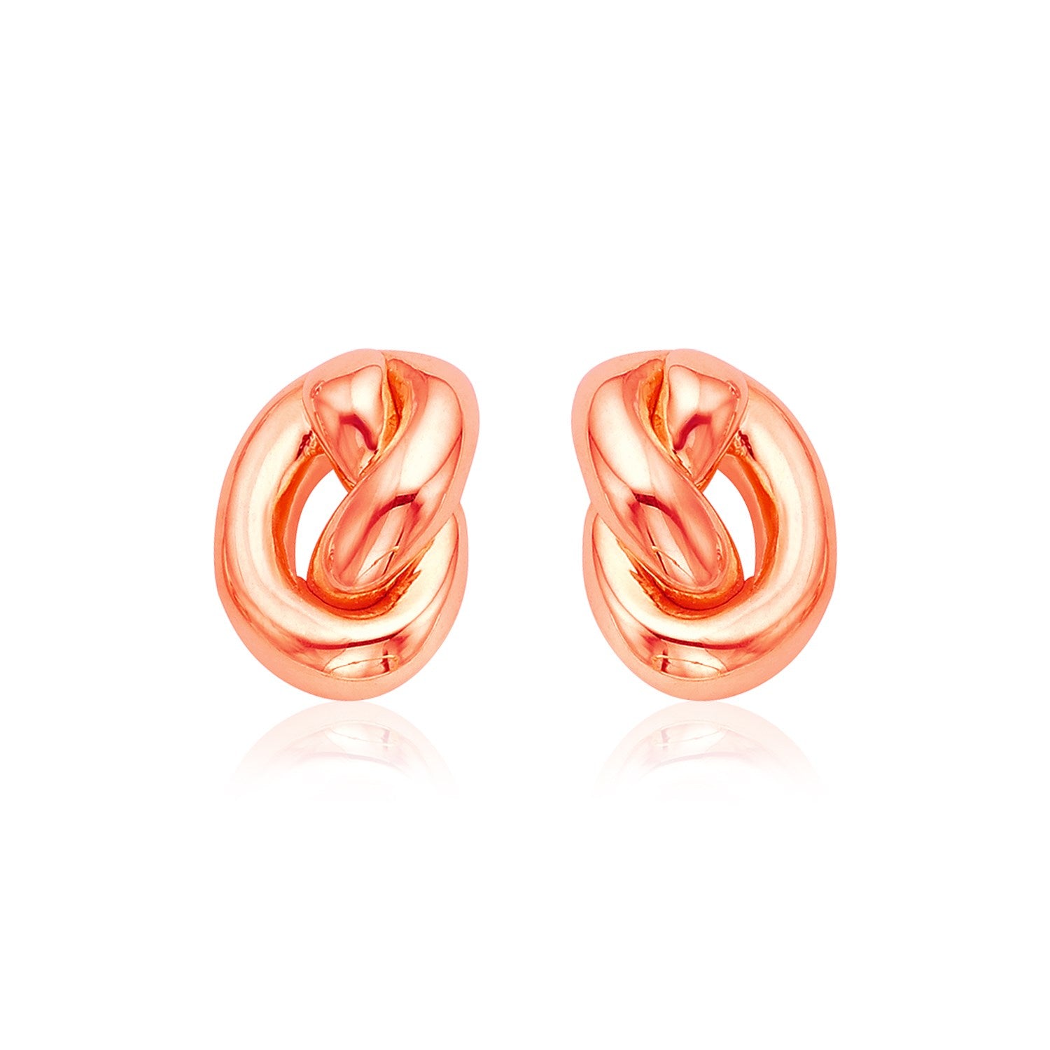 14k Rose Gold Polished Knot Earrings