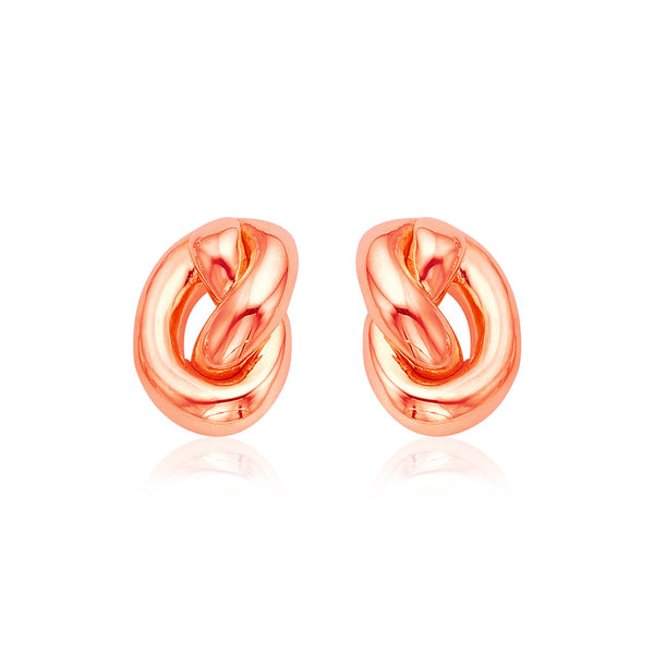 14k Rose Gold Polished Knot Earrings