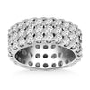 Load image into Gallery viewer, 14k White Gold Triple Band Round Diamond Eternity Ring