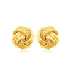 Load image into Gallery viewer, 14k Yellow Gold Love Knot with Ridge Texture Earrings