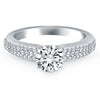 Load image into Gallery viewer, 14k White Gold Triple Row Pave Diamond Engagement Ring