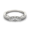 Load image into Gallery viewer, Two Stone Diamond Ring With Milgrain Design In 14k White Gold (3/4 cttw)