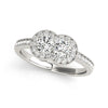 Load image into Gallery viewer, 14k White Gold Two Stone Diamond Halo Ring (3/4 cttw)