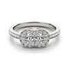 Load image into Gallery viewer, 14k White Gold Two Stone Diamond Halo Ring (3/4 cttw)