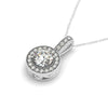 Load image into Gallery viewer, Milgrain Edge Diamond Halo Pendant in 14k White Gold (5/8 cttw)