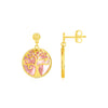 Load image into Gallery viewer, 14k Yellow Gold and Mother of Pearl Tree of Life Earrings