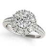 Load image into Gallery viewer, 14k White Gold Antique Style Halo Round Diamond Engagement Ring (2 cttw)