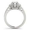 Load image into Gallery viewer, 14k White Gold Antique Style Halo Round Diamond Engagement Ring (2 cttw)