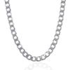 Load image into Gallery viewer, Rhodium Plated 9.5mm Sterling Silver Curb Style Chain