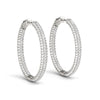 Load image into Gallery viewer, 14k White Gold Two Row Pave Set Diamond Hoop Earrings (7 cttw)