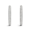Load image into Gallery viewer, 14k White Gold Two Row Pave Set Diamond Hoop Earrings (7 cttw)