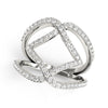 Load image into Gallery viewer, 14k White Gold Entwined Design Diamond Dual Band Ring (3/4 cttw)