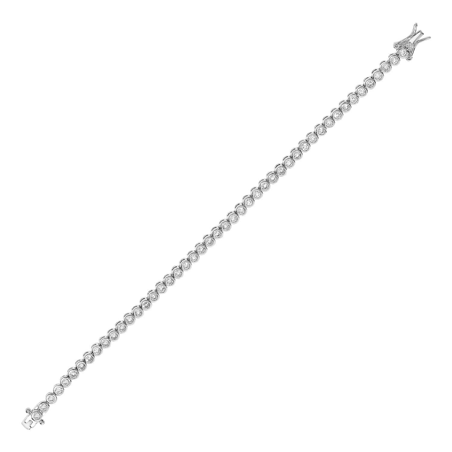 Tennis Bracelet with Round Cubic Zirconia in Sterling Silver