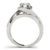 Load image into Gallery viewer, 14k White Gold Split Band Round Bypass Diamond Engagement Ring (1 1/8 cttw)