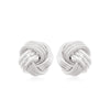 Load image into Gallery viewer, 14k White Gold Love Knot with Ridge Texture Earrings