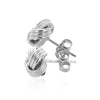 Load image into Gallery viewer, 14k White Gold Love Knot with Ridge Texture Earrings