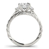 Load image into Gallery viewer, 14k White Gold Princess Cut 3 Stone Antique Style Diamond Ring (1 1/8 cttw)