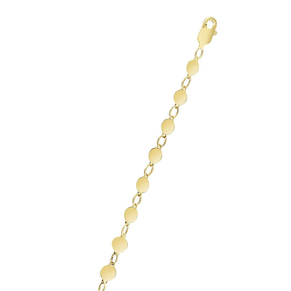 14k Yellow Gold Bracelet with Polished Circles