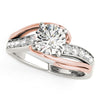 Load image into Gallery viewer, 14k White And Rose Gold Bypass Shank Diamond Engagement Ring (1 1/8 cttw)