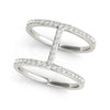 Load image into Gallery viewer, 14k White Gold Dual Band Bridge Style Diamond Ring (3/8 cttw)