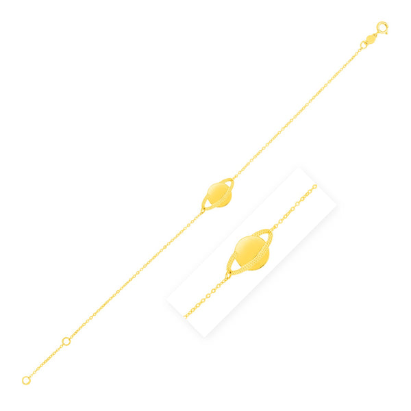 14K Yellow Gold Saturn Bracelet