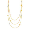 Load image into Gallery viewer, 14k Tri Color Gold Multi Strand Necklace with Teardrops