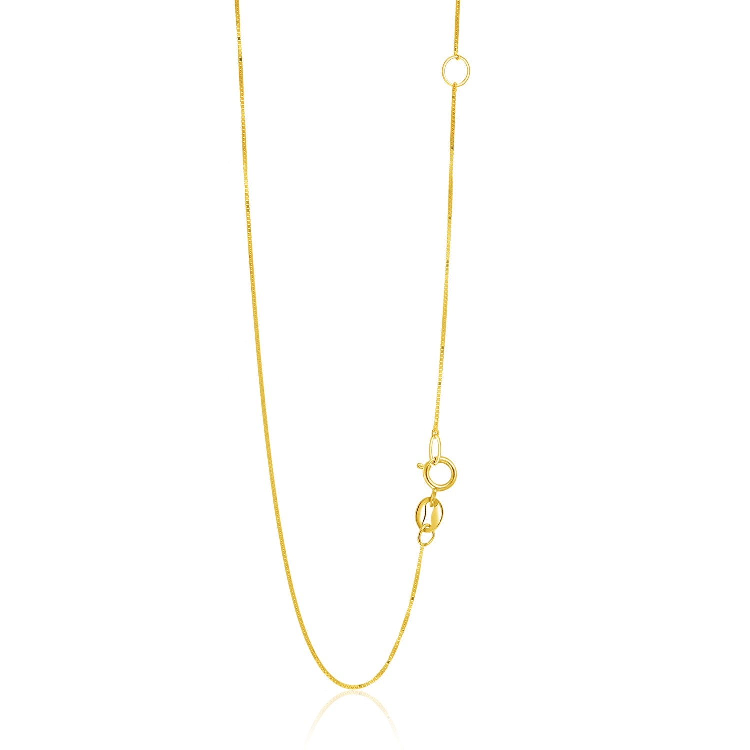 14k Yellow Gold Adjustable Box Chain 0.6mm