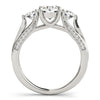 Load image into Gallery viewer, 14k White Gold 3 Stone Style Round Diamond Engagement Ring (1 3/4 cttw)