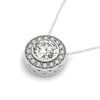 Load image into Gallery viewer, Diamond Halo with Center Bezel in 14k White Gold (5/8 cttw)