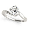 Load image into Gallery viewer, 14k White Gold Bypass Style Solitaire Round Diamond Engagement Ring (1 cttw)