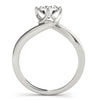 Load image into Gallery viewer, 14k White Gold Bypass Style Solitaire Round Diamond Engagement Ring (1 cttw)