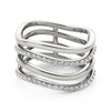 Load image into Gallery viewer, 14k White Gold Multiple Band Design Ring with Diamonds (3/8 cttw)