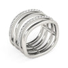 Load image into Gallery viewer, 14k White Gold Multiple Band Design Ring with Diamonds (3/8 cttw)