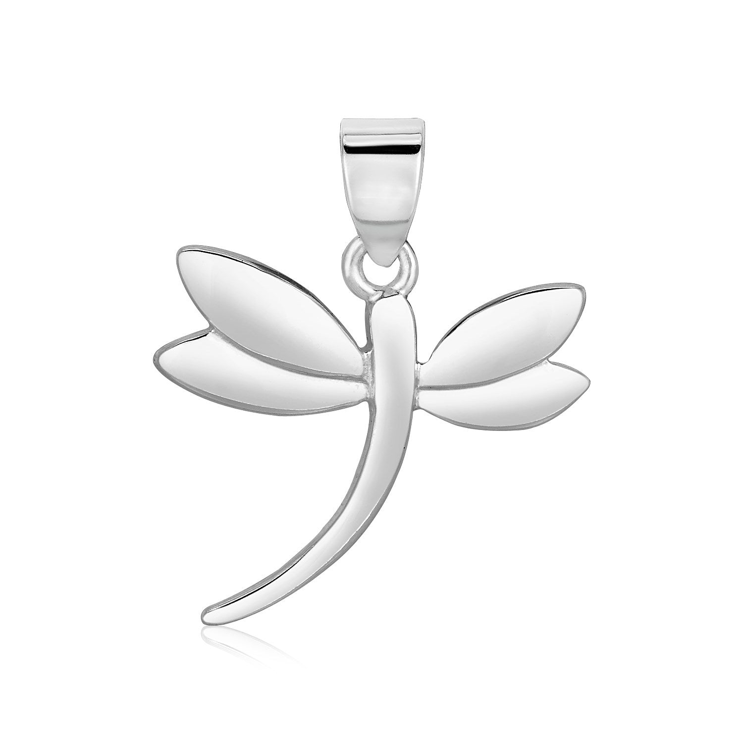 Sterling Silver Polished Dragonfly Pendant