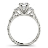 Load image into Gallery viewer, 14k White Gold Antique Design 3 Stone Diamond Engagement Ring (1 3/4 cttw)