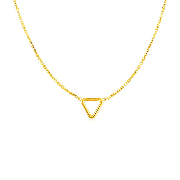 14k Yellow Gold Necklace with Petite Open Triangle Pendant