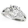 Load image into Gallery viewer, 14k White Gold 3 Stone Split Pave Shank Diamond Engagement Ring (2 3/4 cttw)
