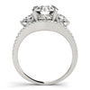 Load image into Gallery viewer, 14k White Gold 3 Stone Split Pave Shank Diamond Engagement Ring (2 3/4 cttw)