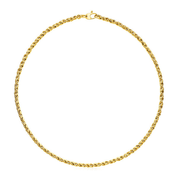 14k Yellow Gold 17 inch Braid Link Necklace