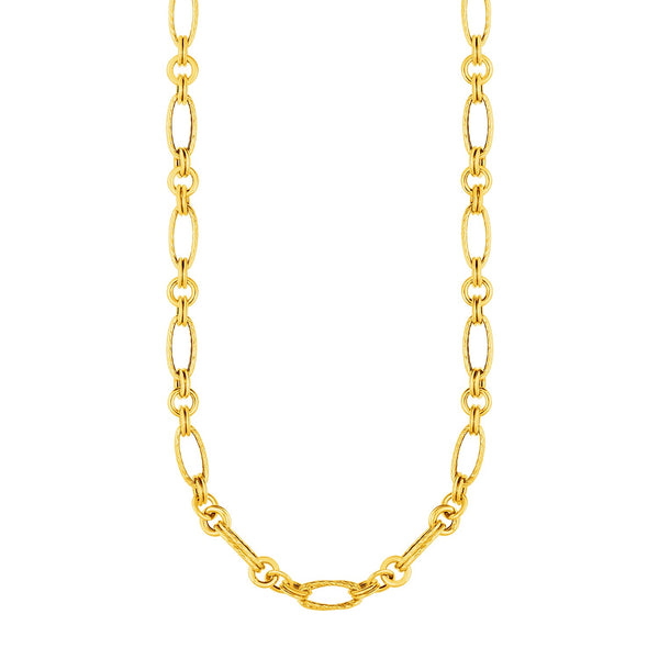 14k Yellow Gold Twisted and Polished Link Necklace