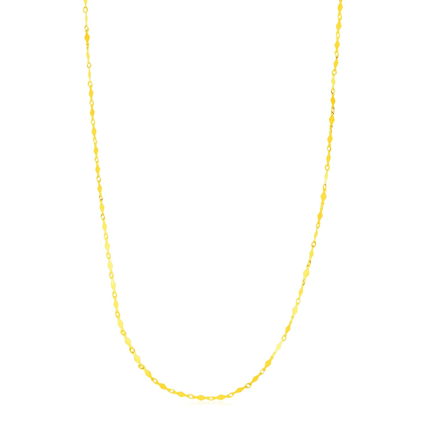 14K Yellow Gold Polished Diamond Motif Chain (3.0mm)