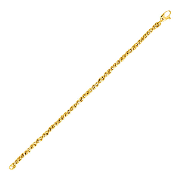 14k Yellow Gold 7 1/2 inch Braid Link Bracelet