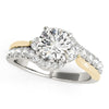 Load image into Gallery viewer, 14k White And Yellow Gold Round Bypass Diamond Engagement Ring (1 1/2 cttw)