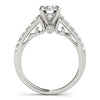 Load image into Gallery viewer, 14k White Gold Scalloped Single Row Band Diamond Engagement Ring (1 3/8 cttw)