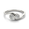 Load image into Gallery viewer, 14k White Gold Bezel Set Curved Band Two Stone Diamond Ring (1/2 cttw)